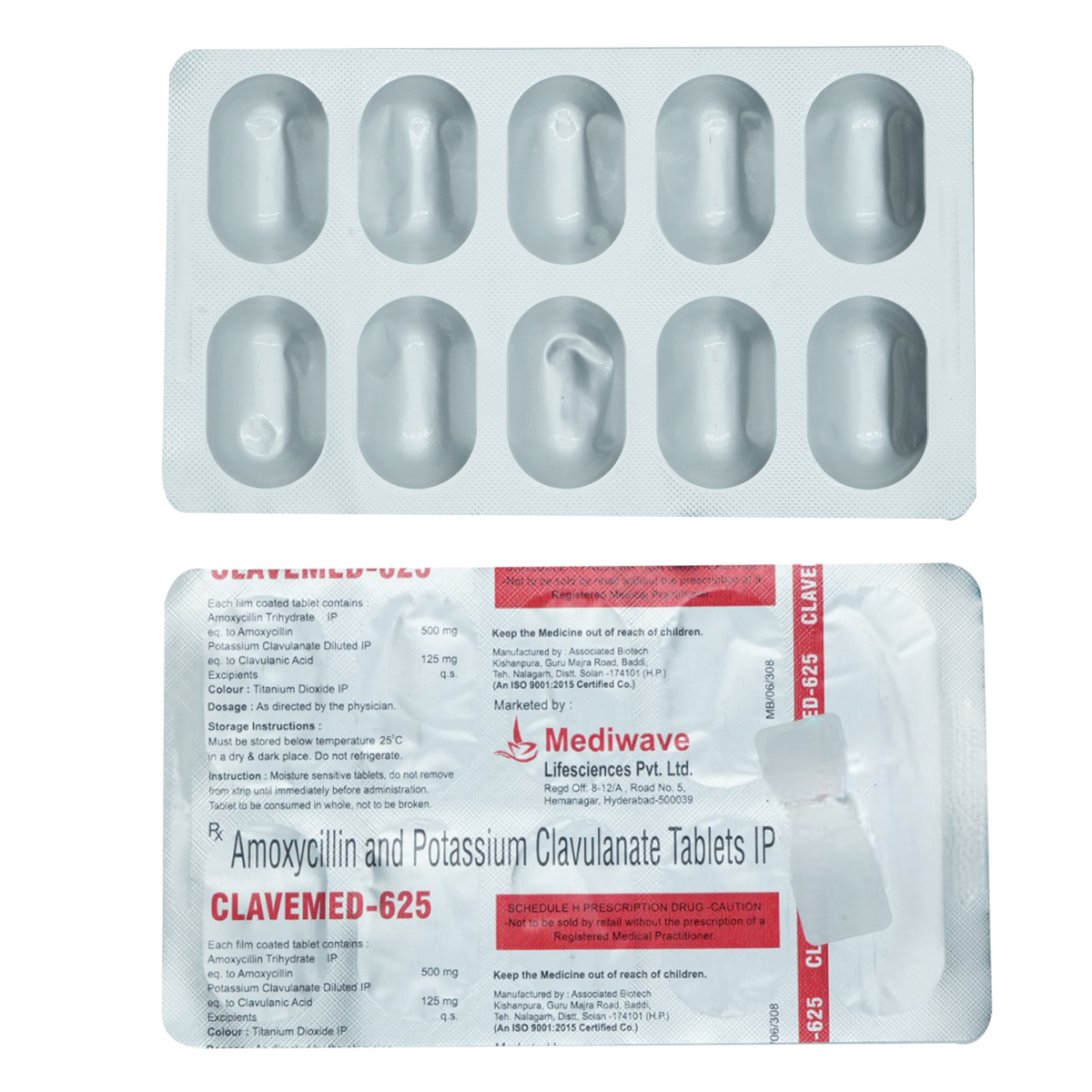 Clavemed-625 Tablet 10's, Pack of 10 TabletS Clavemed-625 Tablet 10's, Pack of 10 TabletS