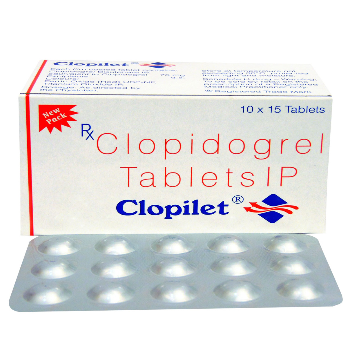 Clopilet 75 mg Tablet 15's, Pack of 15 TABLETS Clopilet 75 mg Tablet 15's, Pack of 15 TABLETS