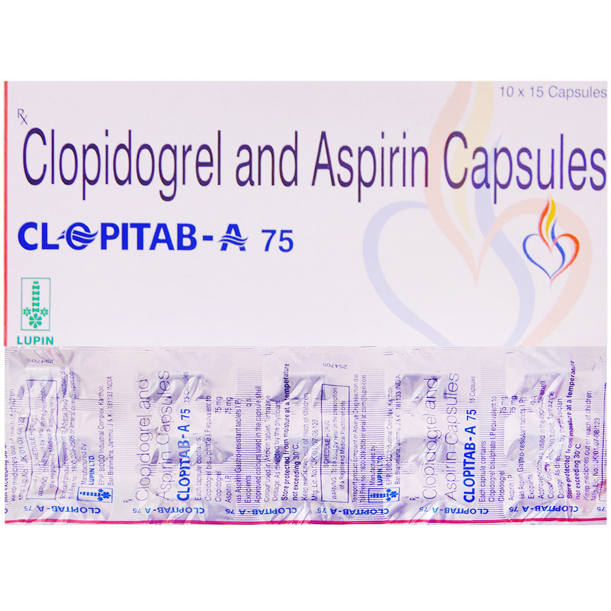 Clopitab-A 75 Capsule 15's, Pack of 15 CAPSULES Clopitab-A 75 Capsule 15's, Pack of 15 CAPSULES