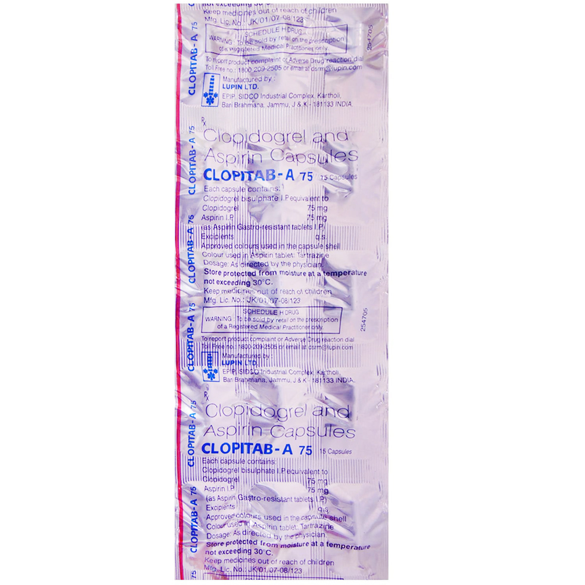 Clopitab-A 75 Capsule 15's, Pack of 15 CAPSULES Clopitab-A 75 Capsule 15's, Pack of 15 CAPSULES