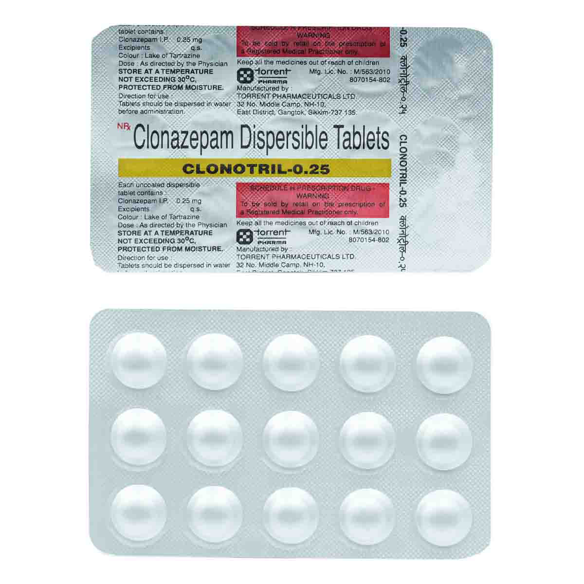 Clonotril-0.25 Tablet 15's, Pack of 15 TABLETS Clonotril-0.25 Tablet 15's, Pack of 15 TABLETS