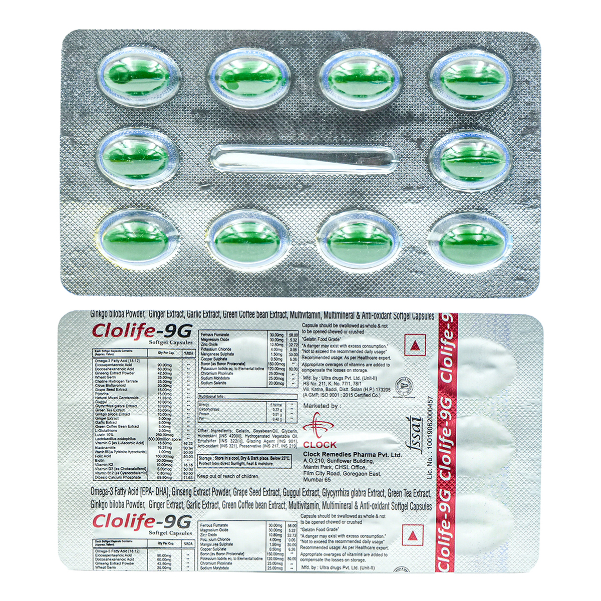 Clolife-9G Softgel Capsule 10's Clolife-9G Softgel Capsule 10's