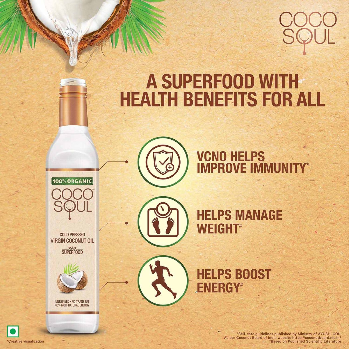 Coco Soul Cold Pressed Virgin Coconut Oil, 250 ml, Pack of 1 Coco Soul Cold Pressed Virgin Coconut Oil, 250 ml, Pack of 1