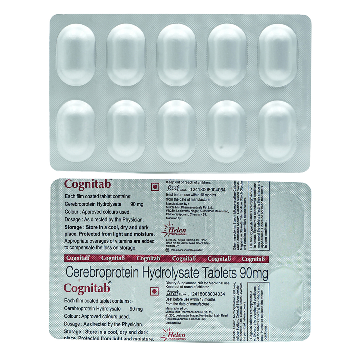 Cognitab 90 mg Tablet 10's, Pack of 10 TABLETS Cognitab 90 mg Tablet 10's, Pack of 10 TABLETS