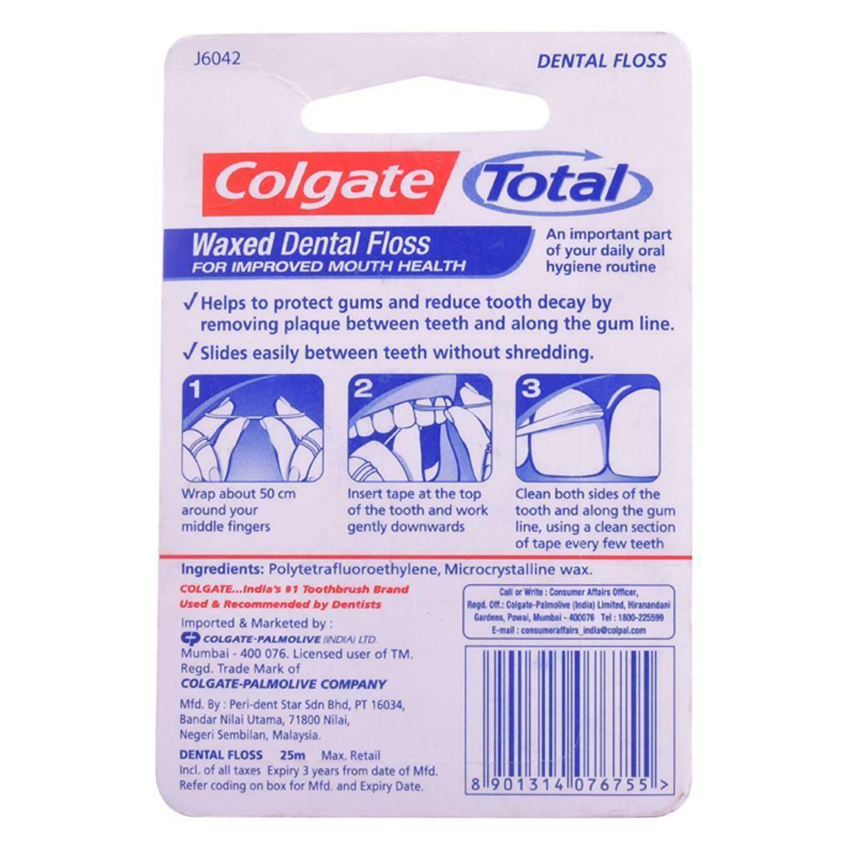 Colgate Total Waxed Dental Floss, 25 m Colgate Total Waxed Dental Floss, 25 m