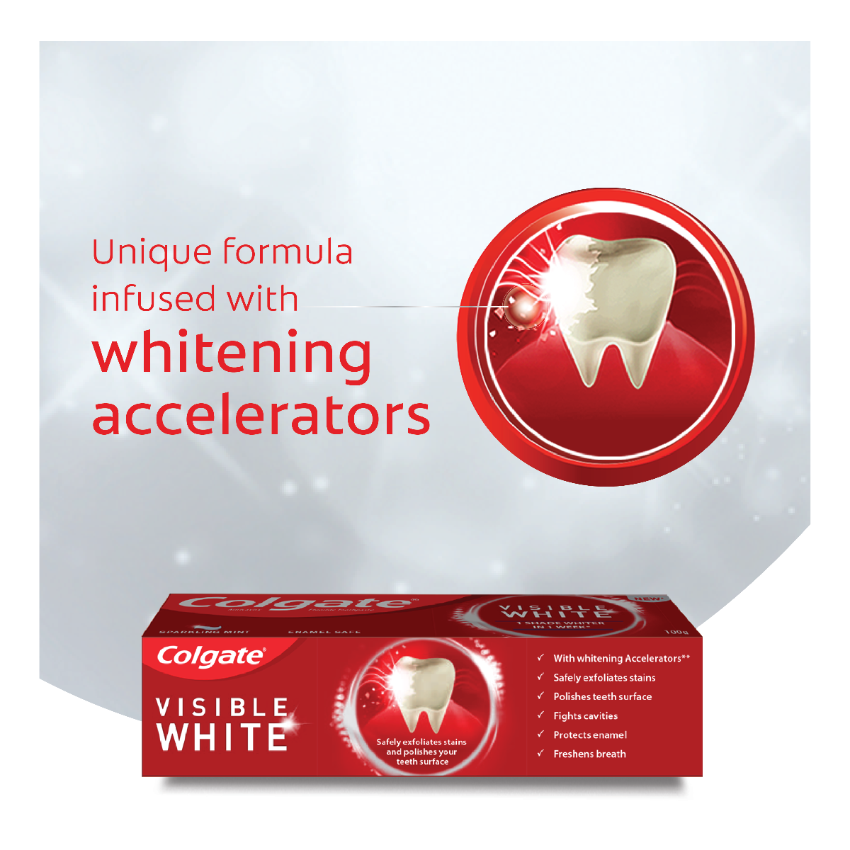 Colgate Visible White Sparkling Mint Toothpaste, 100 gm, Pack of 1 Colgate Visible White Sparkling Mint Toothpaste, 100 gm, Pack of 1