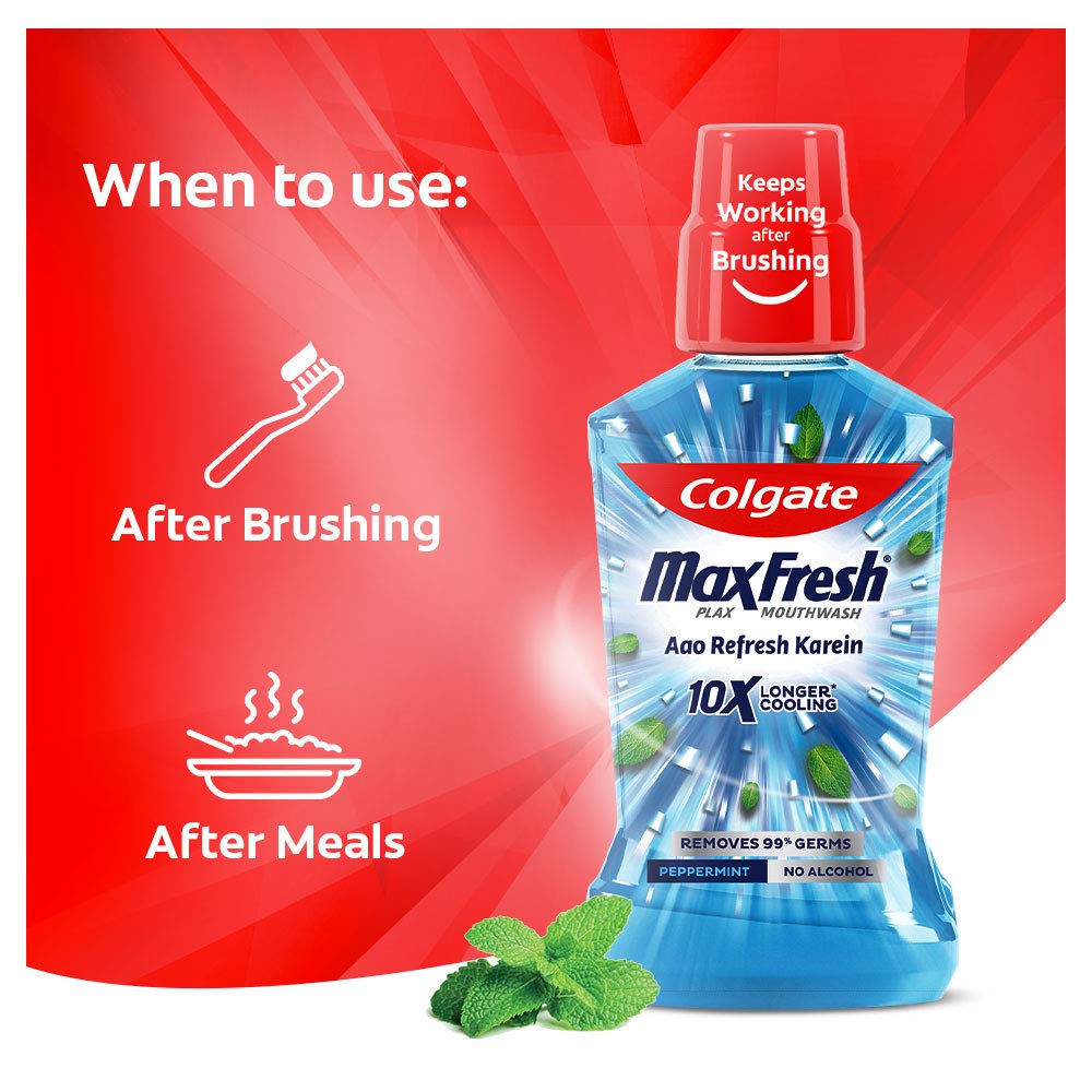 Colgate Plax Peppermint Fresh Mouthwash, 500 ml, Pack of 1 Colgate Plax Peppermint Fresh Mouthwash, 500 ml, Pack of 1
