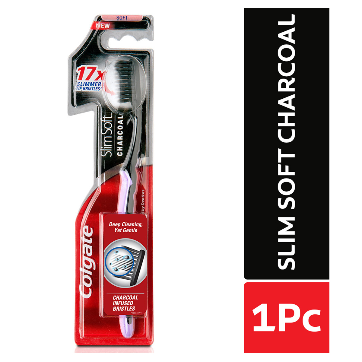 Colgate Slim Soft Charcoal Toothbrush, 1 Count, Pack of 1 Colgate Slim Soft Charcoal Toothbrush, 1 Count, Pack of 1