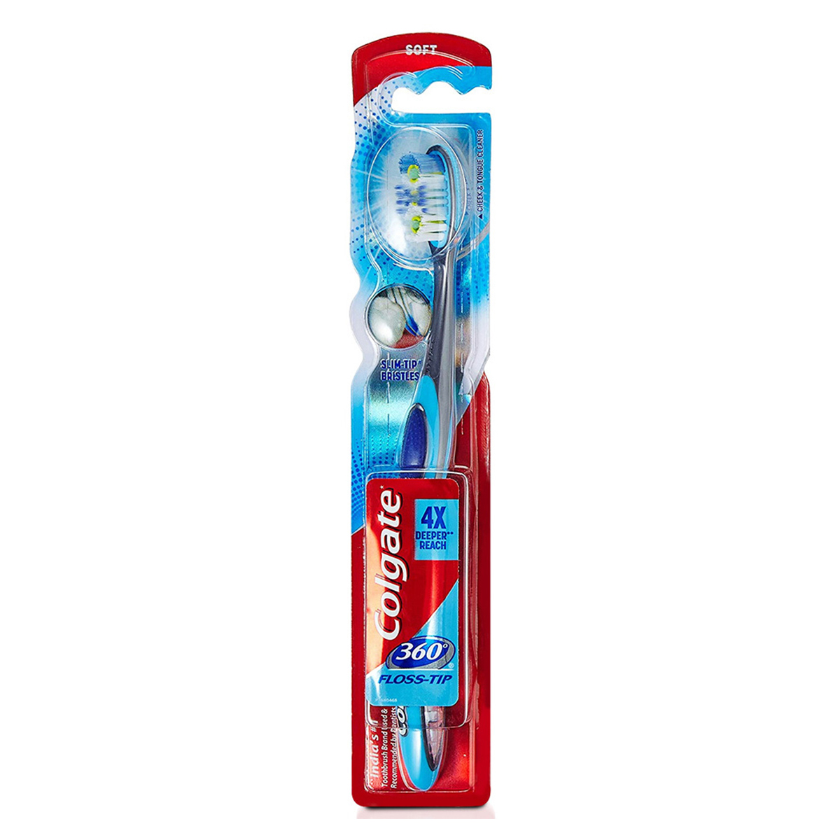 Colgate 360 Flosstip Toothbrush, 1 Count, Pack of 1 Colgate 360 Flosstip Toothbrush, 1 Count, Pack of 1