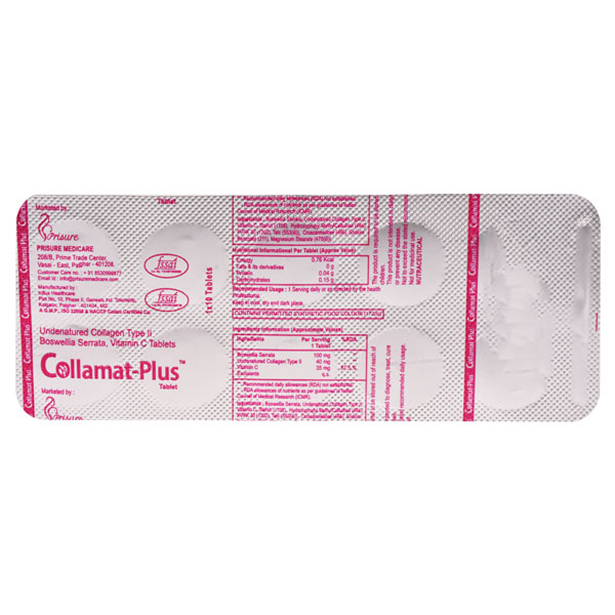 Collamat-Plus Tab 10'S, Pack of 10 TABLETS Collamat-Plus Tab 10'S, Pack of 10 TABLETS