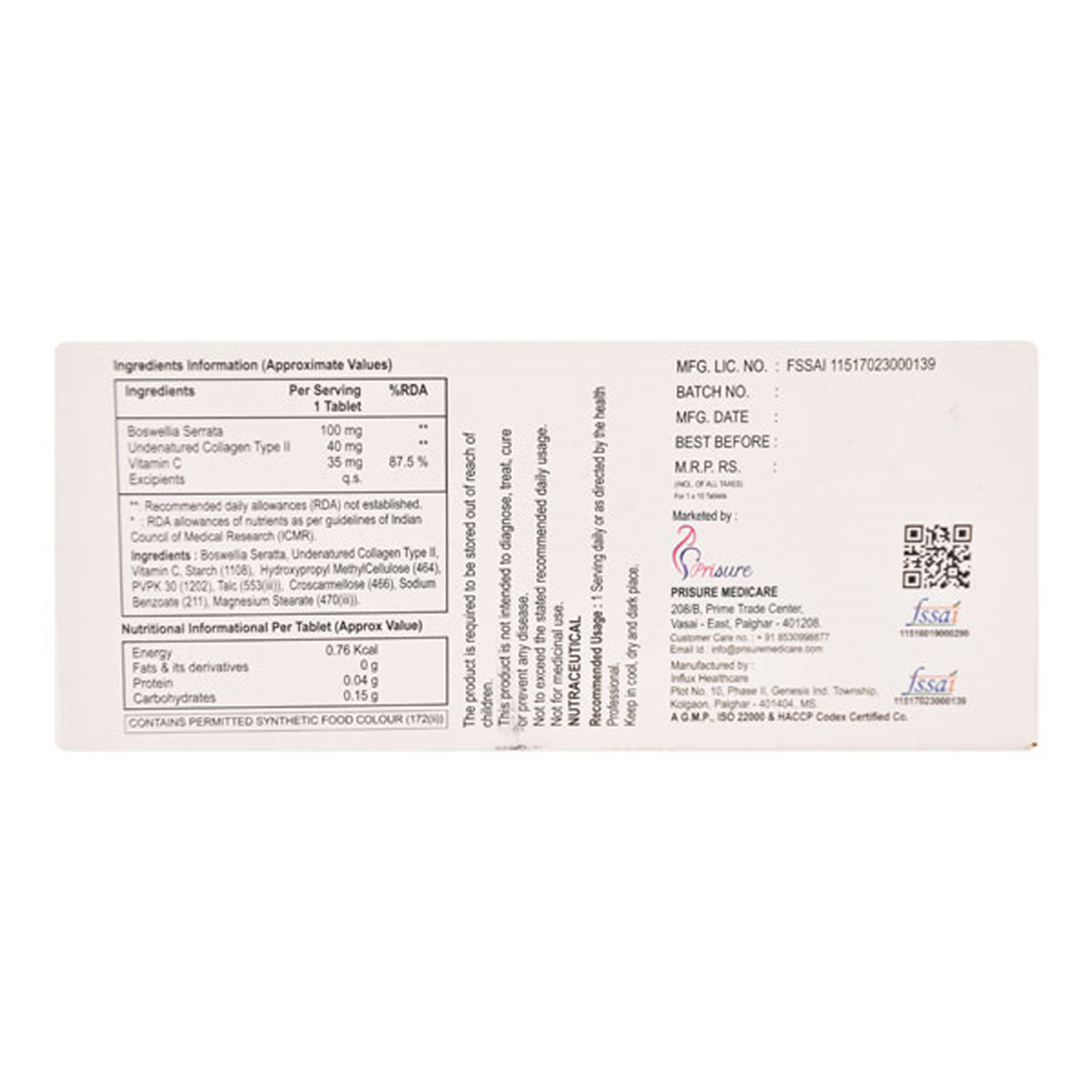 Collamat-Plus Tab 10'S, Pack of 10 TABLETS Collamat-Plus Tab 10'S, Pack of 10 TABLETS