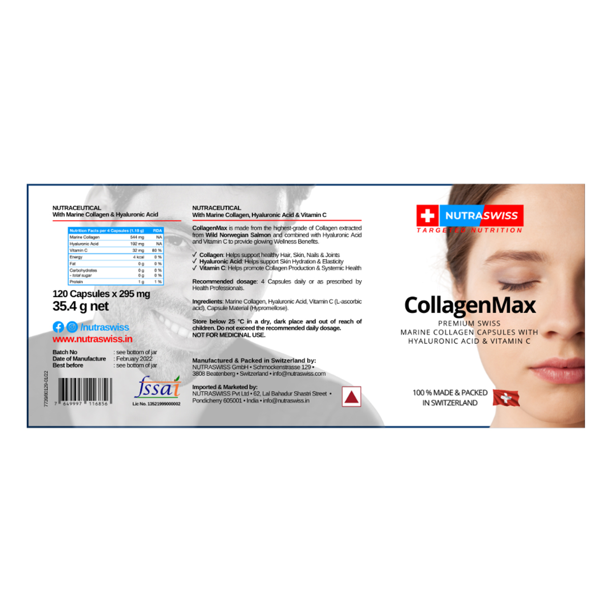 Nutraswiss CollagenMax, 120 Capsules, Pack of 1 Nutraswiss CollagenMax, 120 Capsules, Pack of 1