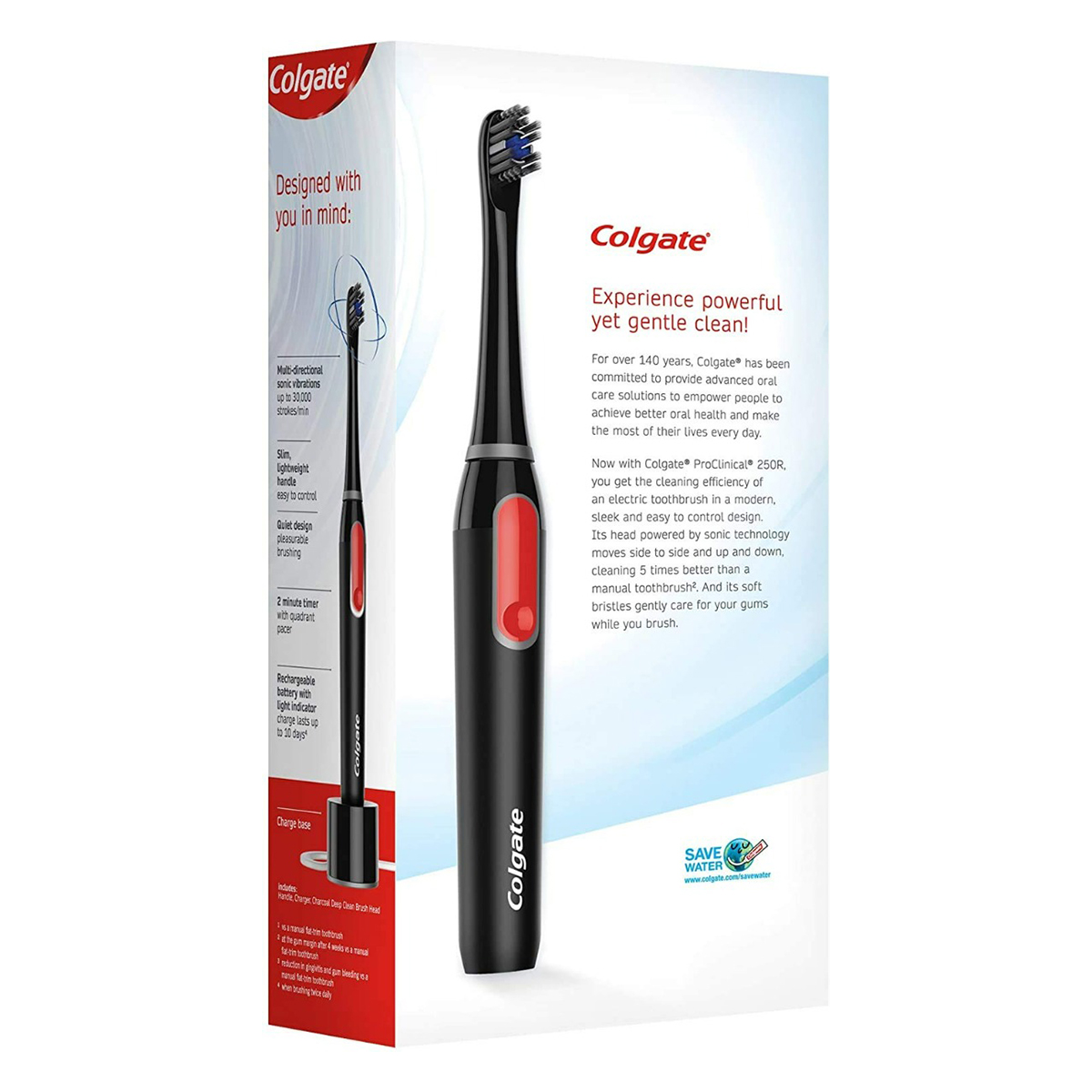 Colgate Proclinical 250R Charcoal Rechargeable Toothbrush, 1 Count, Pack of 1 Colgate Proclinical 250R Charcoal Rechargeable Toothbrush, 1 Count, Pack of 1