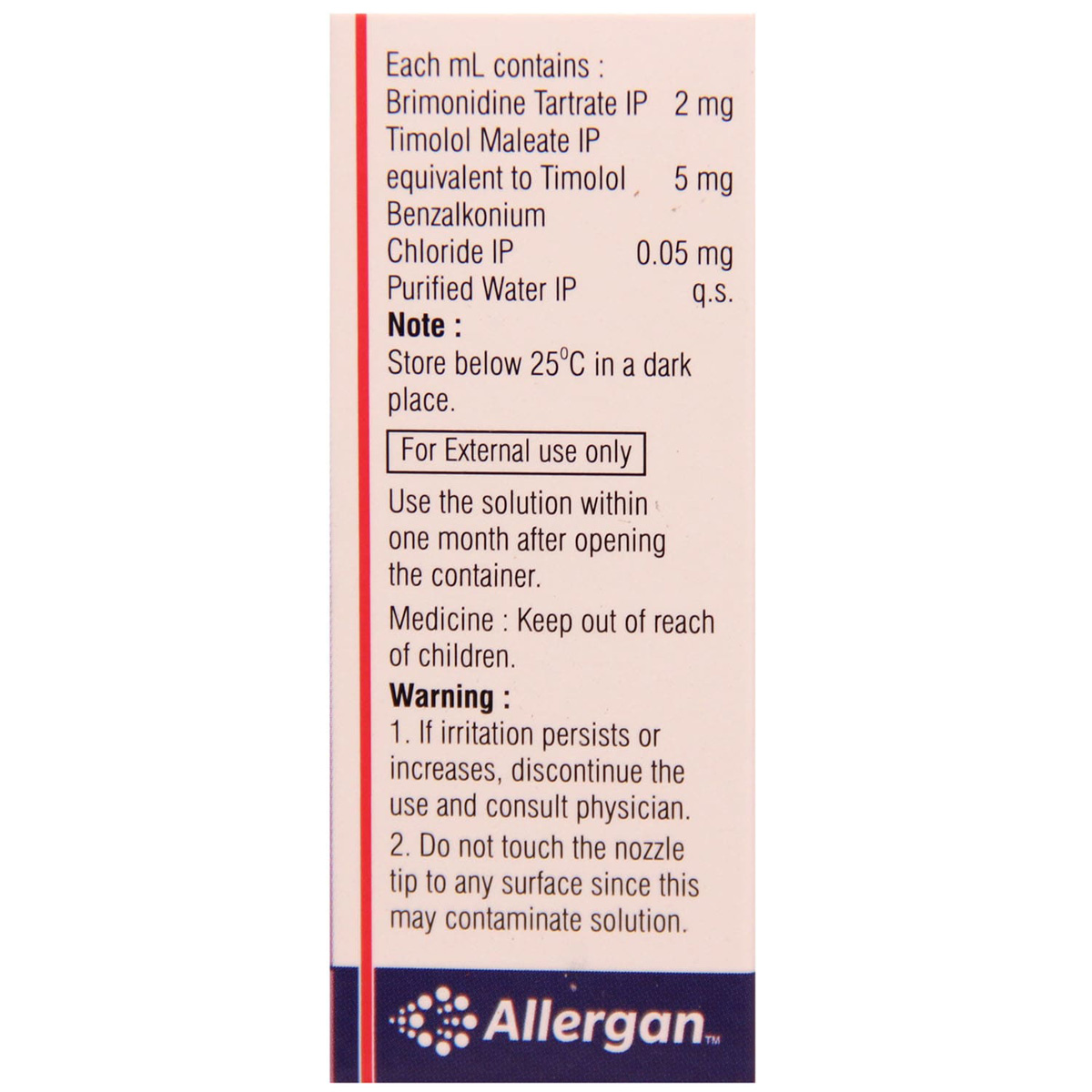 Combigan Ophthalmic Solution 5 ml, Pack of 1 OPTHALMIC SOLUTION Combigan Ophthalmic Solution 5 ml, Pack of 1 OPTHALMIC SOLUTION