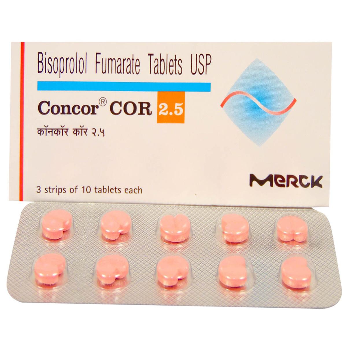 Concor COR 2.5 Tablet 10's, Pack of 10 TABLETS Concor COR 2.5 Tablet 10's, Pack of 10 TABLETS