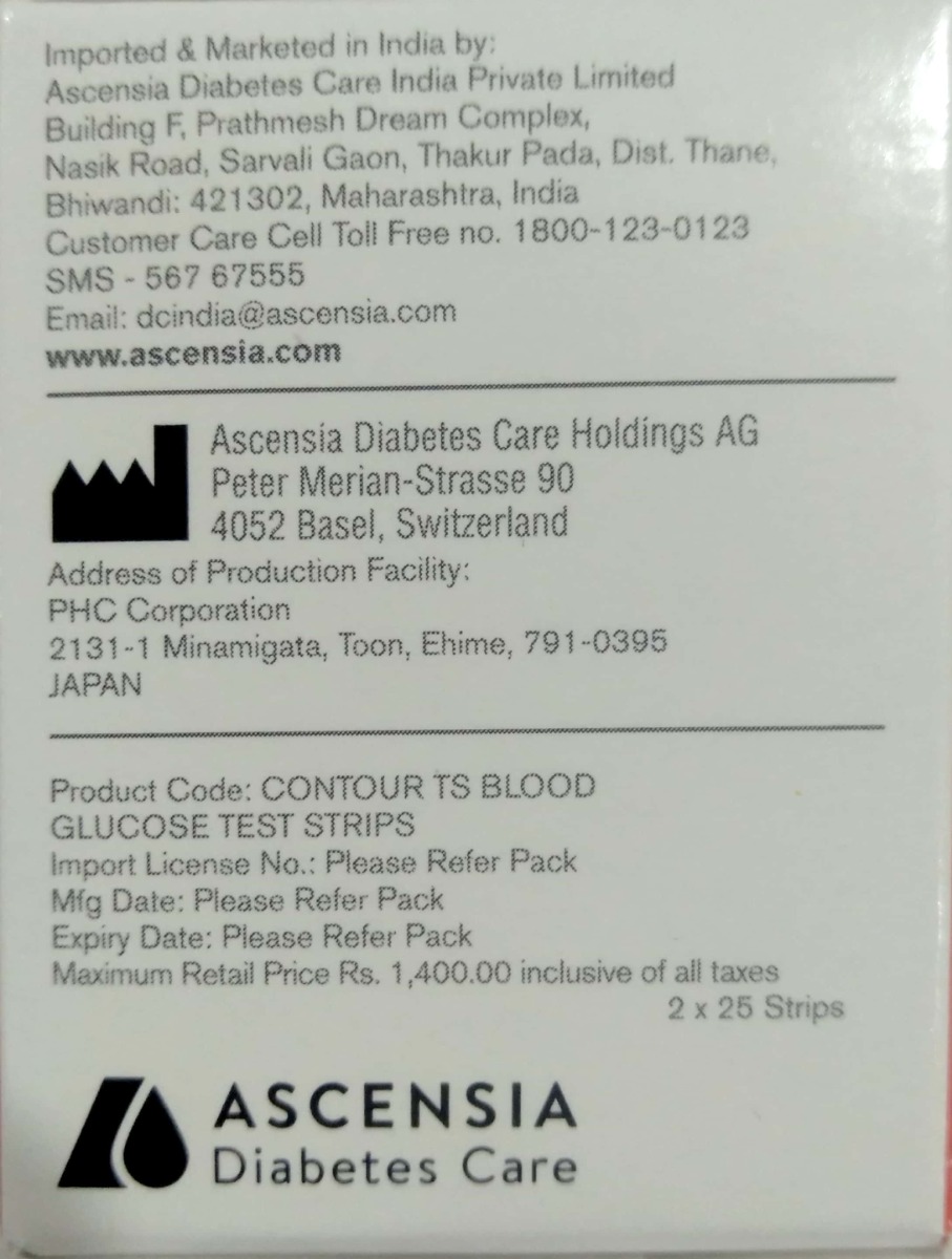 Contour TS Blood Glucose Test Strips, 50 Count, Pack of 1 Contour TS Blood Glucose Test Strips, 50 Count, Pack of 1
