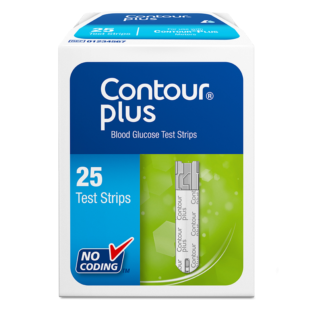 Contour Plus Blood Glucose Test Strips, 25 Count, Pack of 1 Contour Plus Blood Glucose Test Strips, 25 Count, Pack of 1