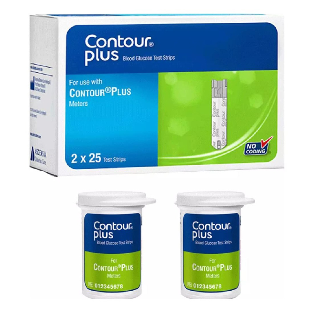 Contour Plus Blood Glucose Test Strips, 50 Count, Pack of 1 Contour Plus Blood Glucose Test Strips, 50 Count, Pack of 1