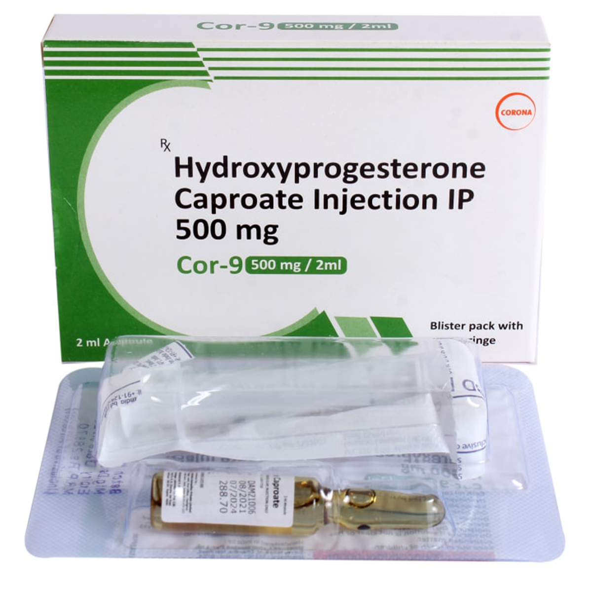 Cor-9 500 mg Injection 2 ml, Pack of 1 Injection Cor-9 500 mg Injection 2 ml, Pack of 1 Injection
