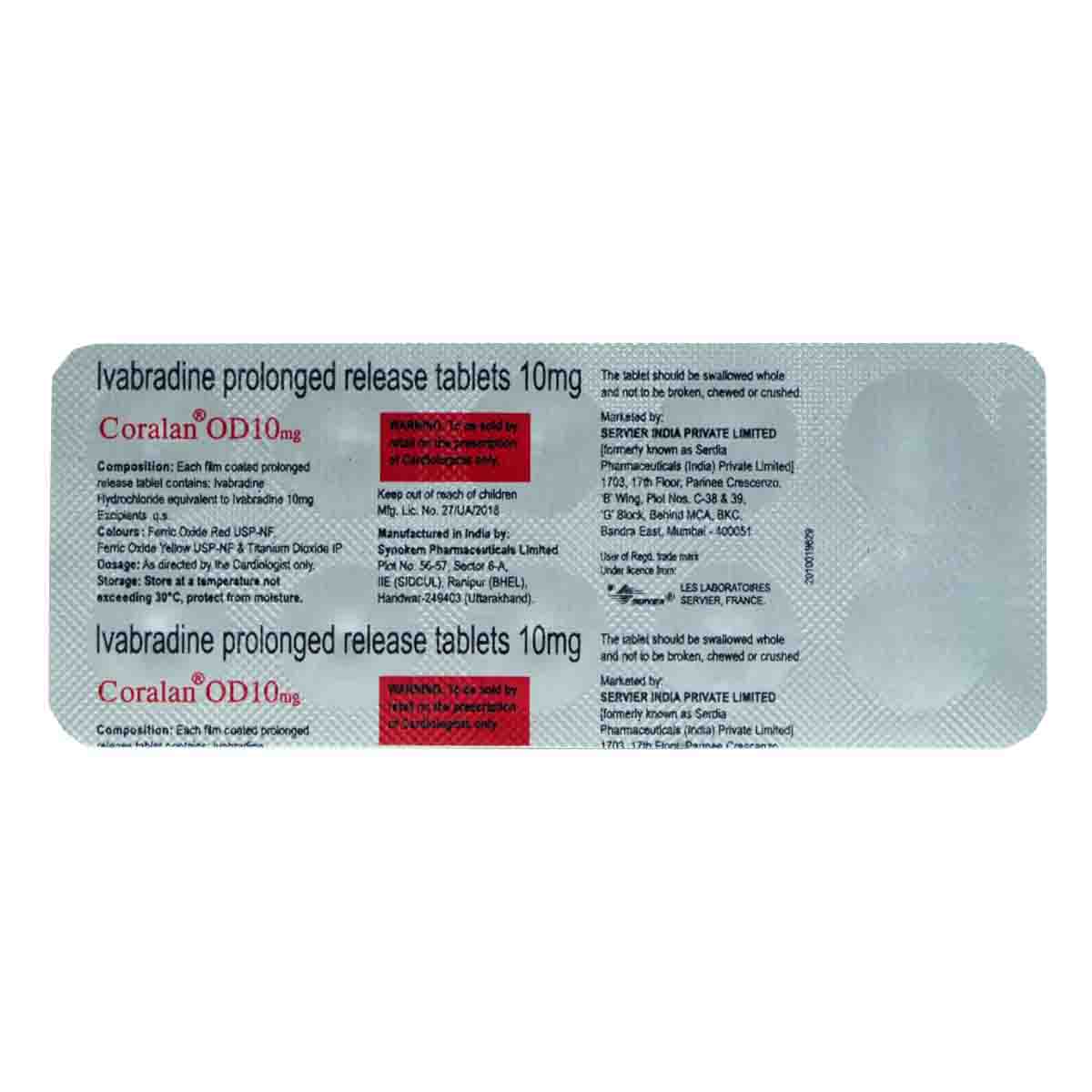 Coralan OD 10 mg Tablet 10's, Pack of 10 TabletS Coralan OD 10 mg Tablet 10's, Pack of 10 TabletS