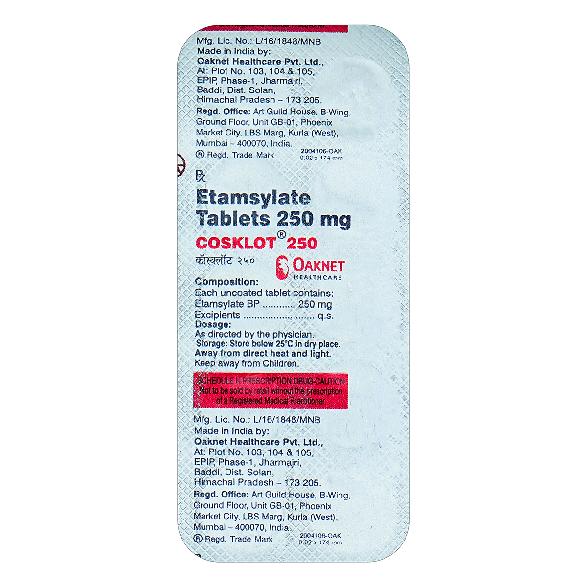 Cosklot 250 Tablet 10's, Pack of 10 TABLETS Cosklot 250 Tablet 10's, Pack of 10 TABLETS