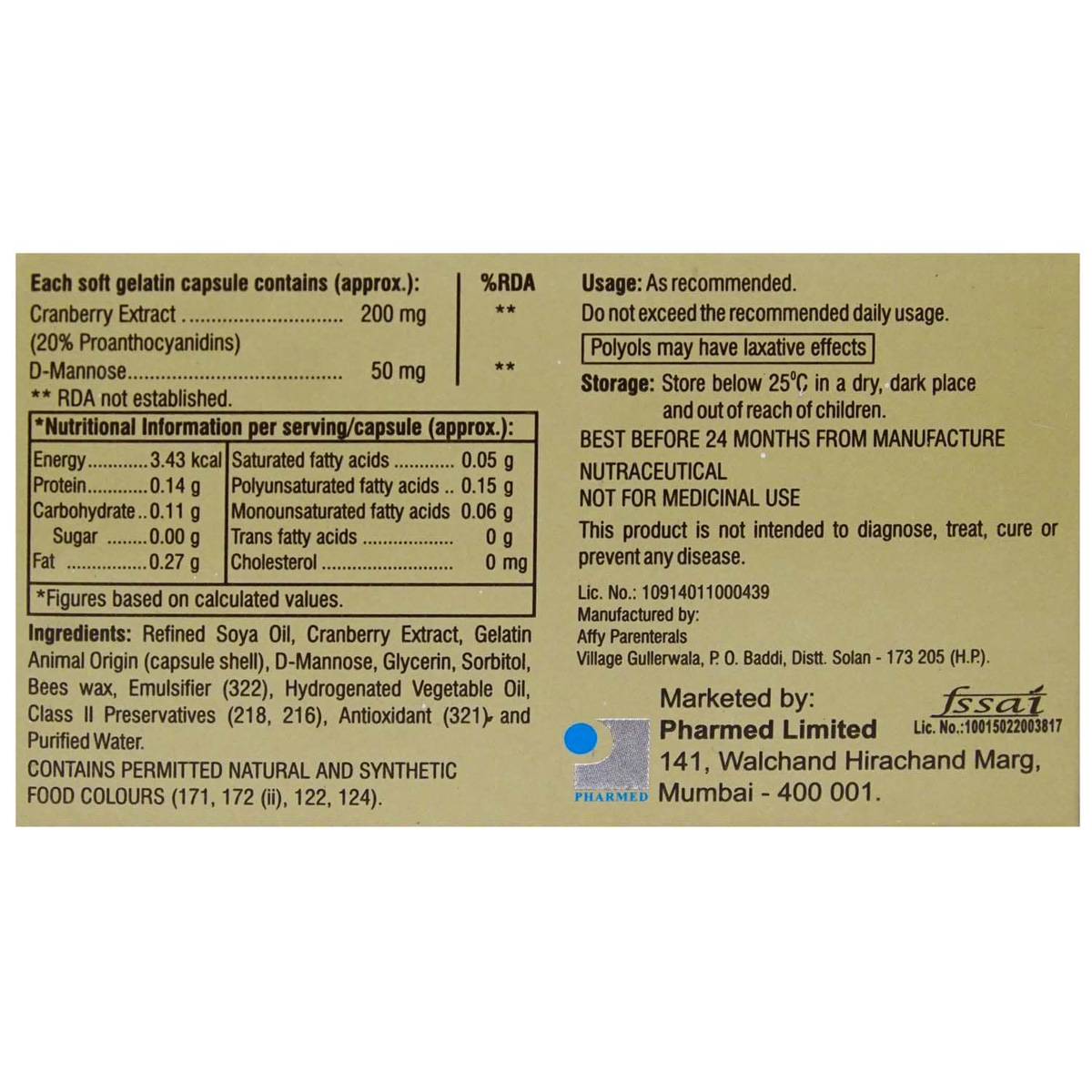 Cranmed Capsule 10's, Pack of 10 CAPSULES Cranmed Capsule 10's, Pack of 10 CAPSULES