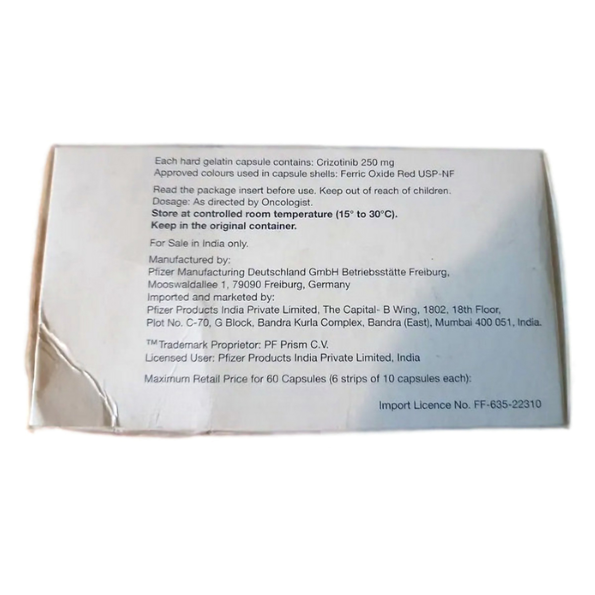 CRIZALK 250MG CAPSULE, Pack of 1 CAPSULE CRIZALK 250MG CAPSULE, Pack of 1 CAPSULE