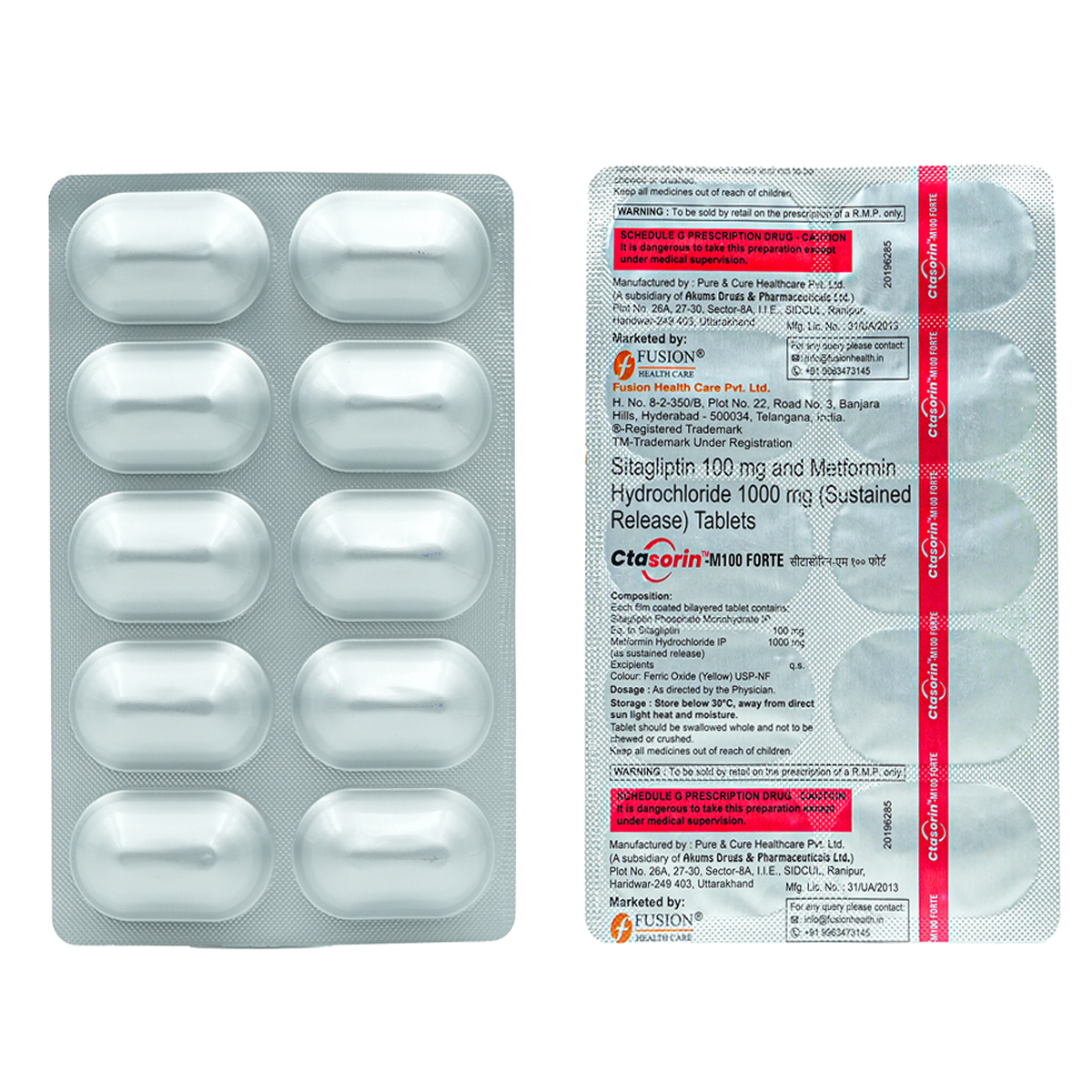 Buy Ctasorin M 100 Forte Tablet 10's Online