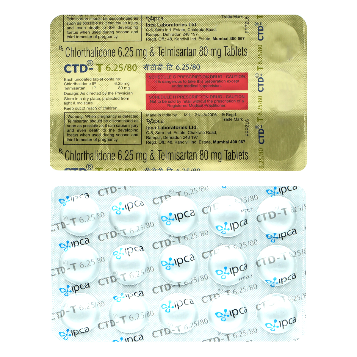 Ctd-T 6.25/80 Tablet 15's, Pack of 15 TABLETS Ctd-T 6.25/80 Tablet 15's, Pack of 15 TABLETS