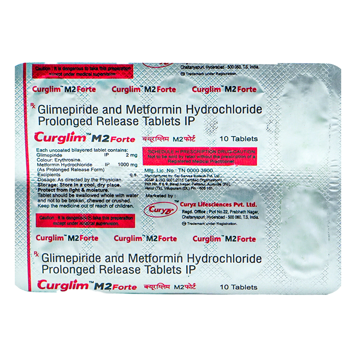 Curglim M2 Forte Tablet 10's Curglim M2 Forte Tablet 10's
