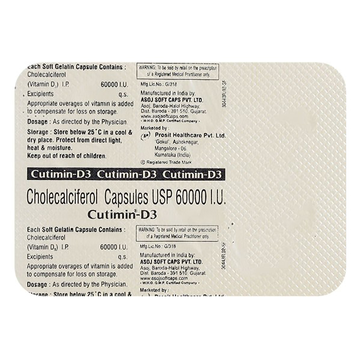 Cutimin-D3 60K Softgel Capsule 4's, Pack of 4 Cutimin-D3 60K Softgel Capsule 4's, Pack of 4