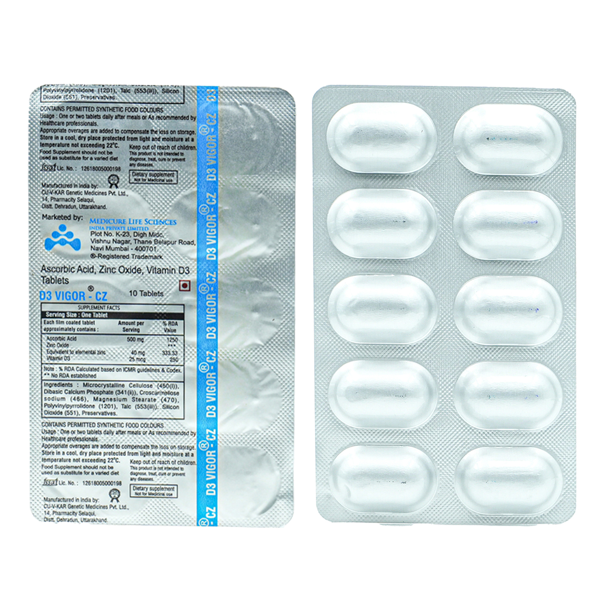 Buy D3 Vigor-CZ Tablet 10's Online