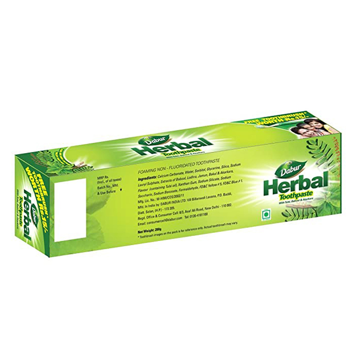 Dabur Herbal Toothpaste, 200 gm, Pack of 1 Dabur Herbal Toothpaste, 200 gm, Pack of 1