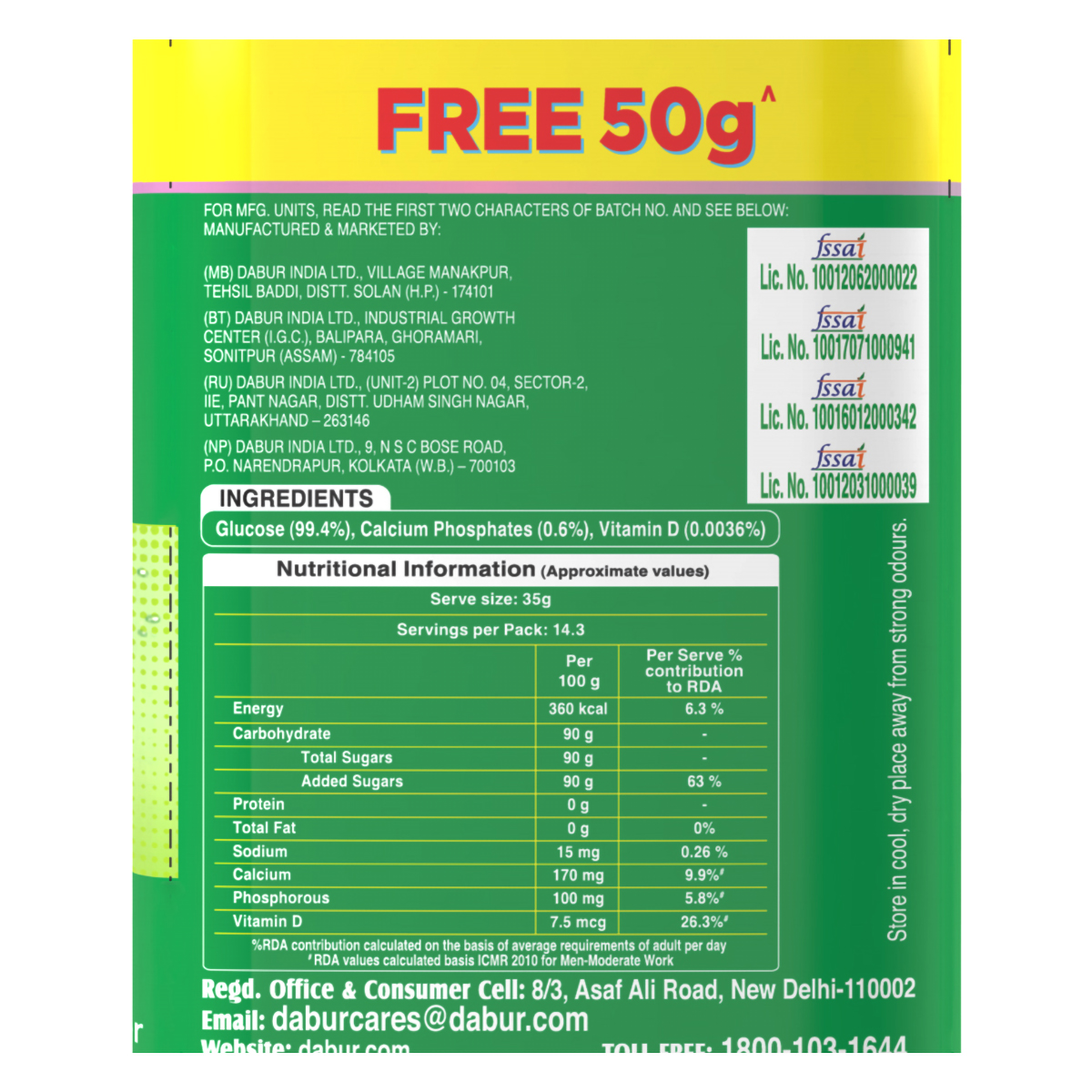 Dabur Glucose-D Instant Energy Powder, 250 gm, Pack of 1 Dabur Glucose-D Instant Energy Powder, 250 gm, Pack of 1