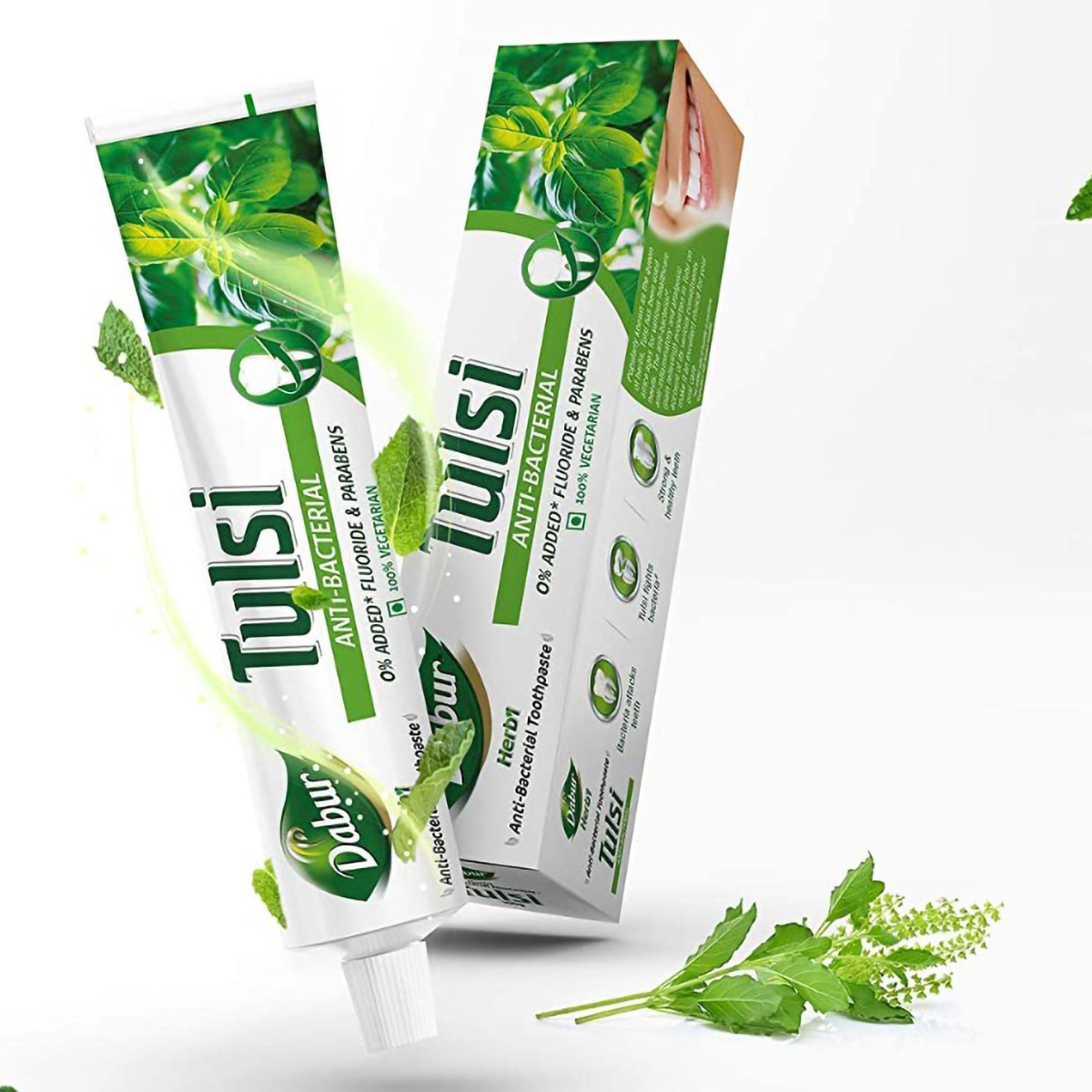 Dabur Herb'l Tulsi Anti-Bacterial Tooth Paste, 100 gm, Pack of 1 Dabur Herb'l Tulsi Anti-Bacterial Tooth Paste, 100 gm, Pack of 1