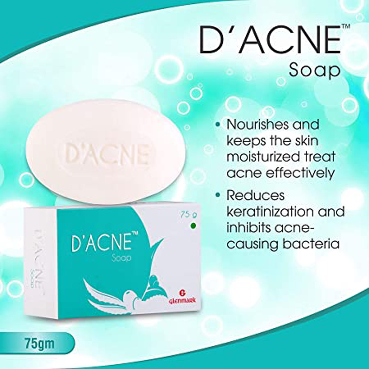 D Acne Soap 75 gm | Treat Acne | Controls Excess Oil | Keep Skin Moisturized | For Oily & Acne Prone Skin, Pack of 1 D Acne Soap 75 gm | Treat Acne | Controls Excess Oil | Keep Skin Moisturized | For Oily & Acne Prone Skin, Pack of 1