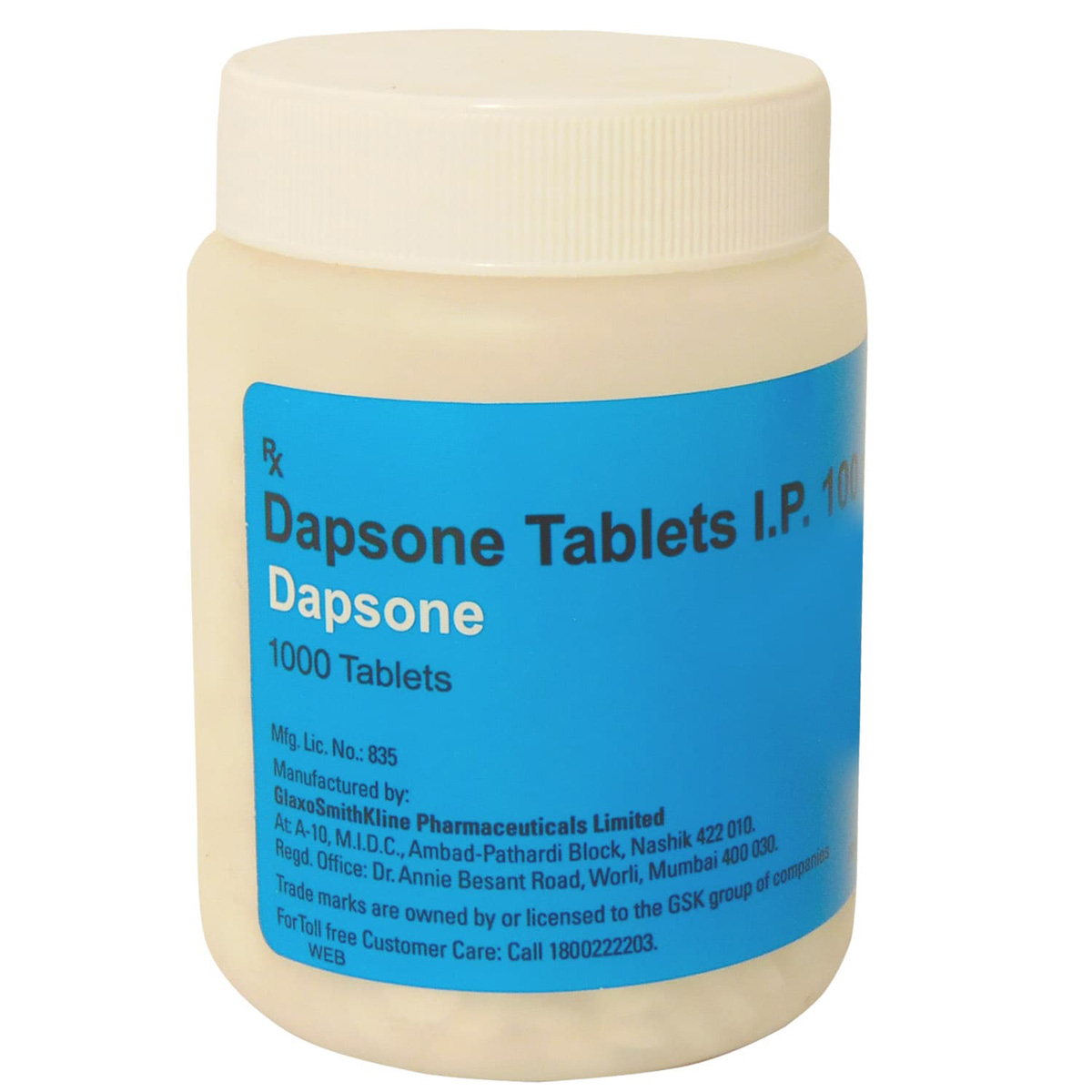 Dapsone Tablet 1000's, Pack of 1000 TABLETS Dapsone Tablet 1000's, Pack of 1000 TABLETS