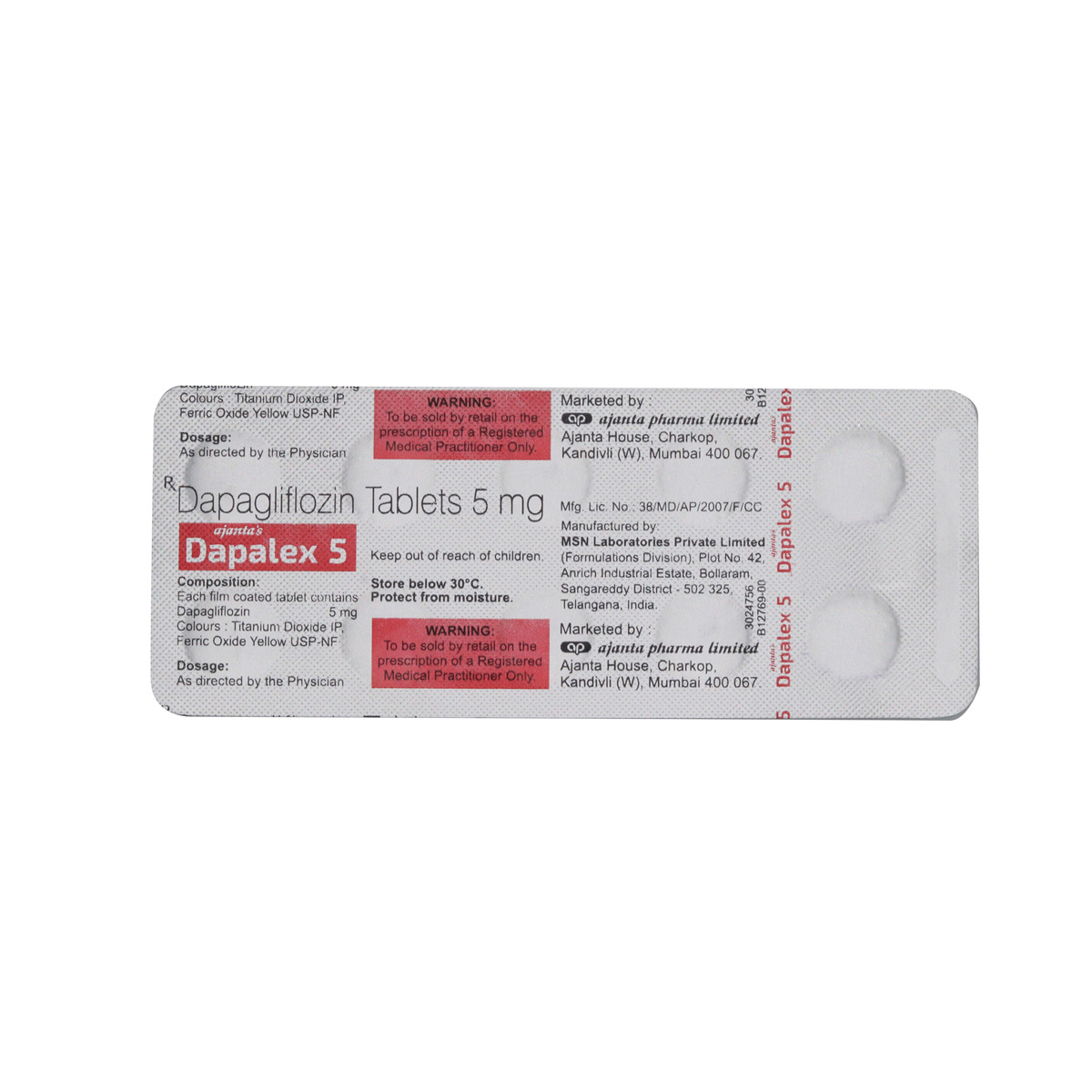Dapalex 5 Tablet 10's, Pack of 10 TabletS Dapalex 5 Tablet 10's, Pack of 10 TabletS