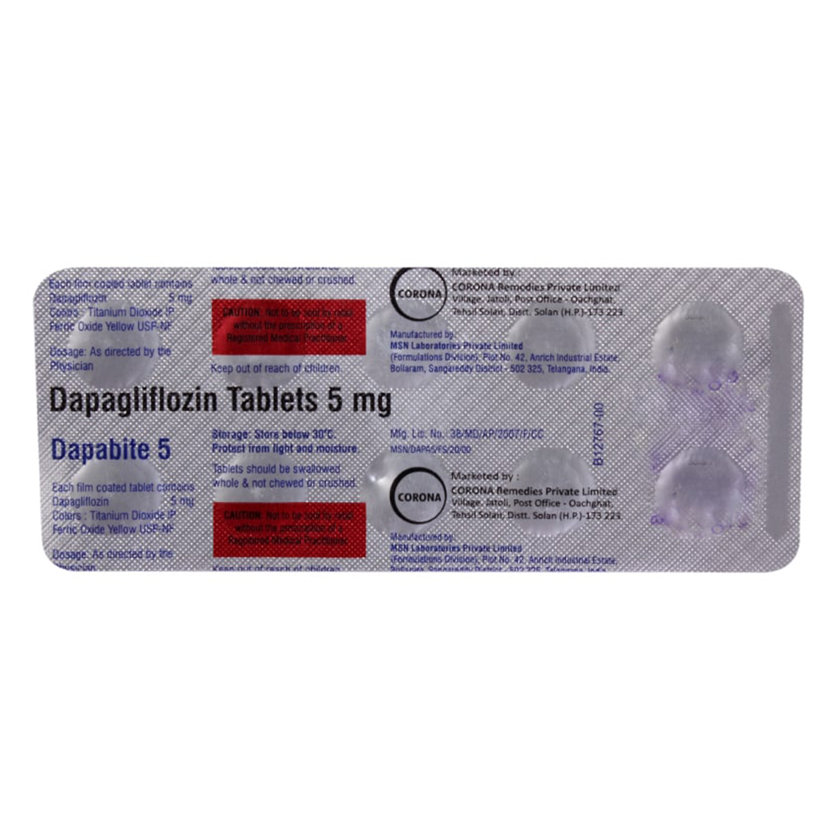 Dapabite 5 Tablet 10's, Pack of 10 TABLETS Dapabite 5 Tablet 10's, Pack of 10 TABLETS