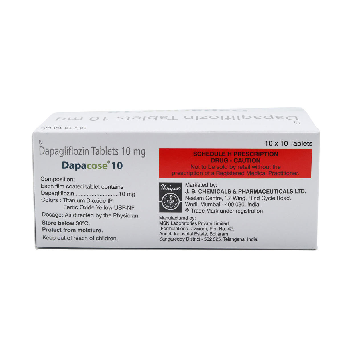 Dapacose 10 Tablet 10's, Pack of 10 TabletS Dapacose 10 Tablet 10's, Pack of 10 TabletS