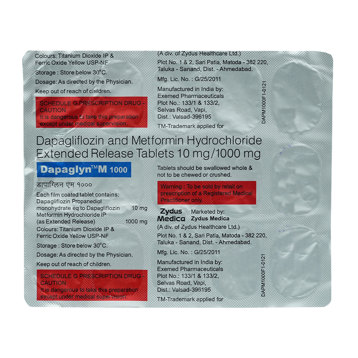 Dapaglyn M 1000 Tablet 15's, Pack of 15 TabletS Dapaglyn M 1000 Tablet 15's, Pack of 15 TabletS