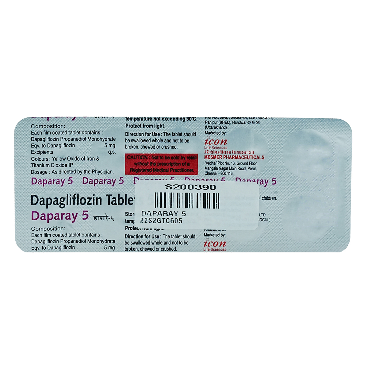 Daparay 5 Tablet 10's, Pack of 10 TABLETS Daparay 5 Tablet 10's, Pack of 10 TABLETS