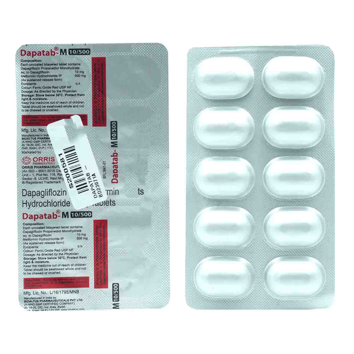 Dapatab-M 10 mg/500 mg Tablet 10's, Pack of 10 TabletS Dapatab-M 10 mg/500 mg Tablet 10's, Pack of 10 TabletS