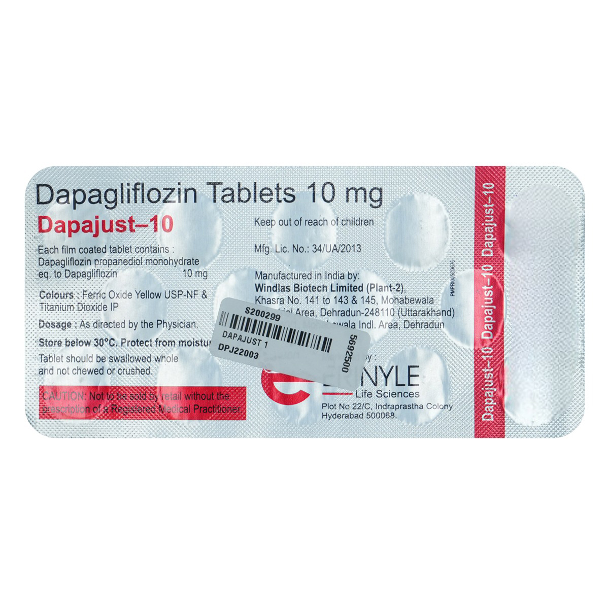 Dapajust 10 Tablet 14's, Pack of 14 TABLETS Dapajust 10 Tablet 14's, Pack of 14 TABLETS