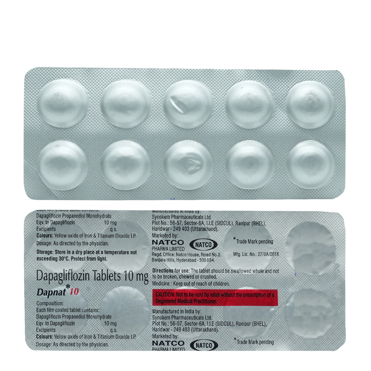 Dapnat 10 mg Tablet 10's, Pack of 10 TABLETS Dapnat 10 mg Tablet 10's, Pack of 10 TABLETS