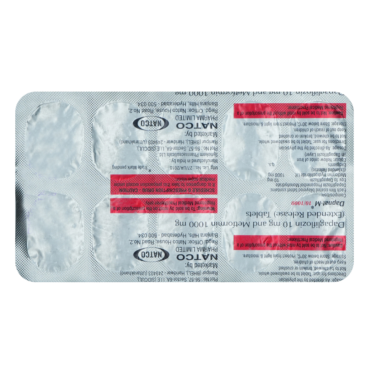 Dapnat-M 10 mg/1000 mg Tablet 10's, Pack of 10 TabletS Dapnat-M 10 mg/1000 mg Tablet 10's, Pack of 10 TabletS