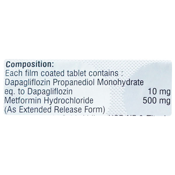 Dapagain-M 10/500 mg Tablet 15's, Pack of 15 TabletS Dapagain-M 10/500 mg Tablet 15's, Pack of 15 TabletS