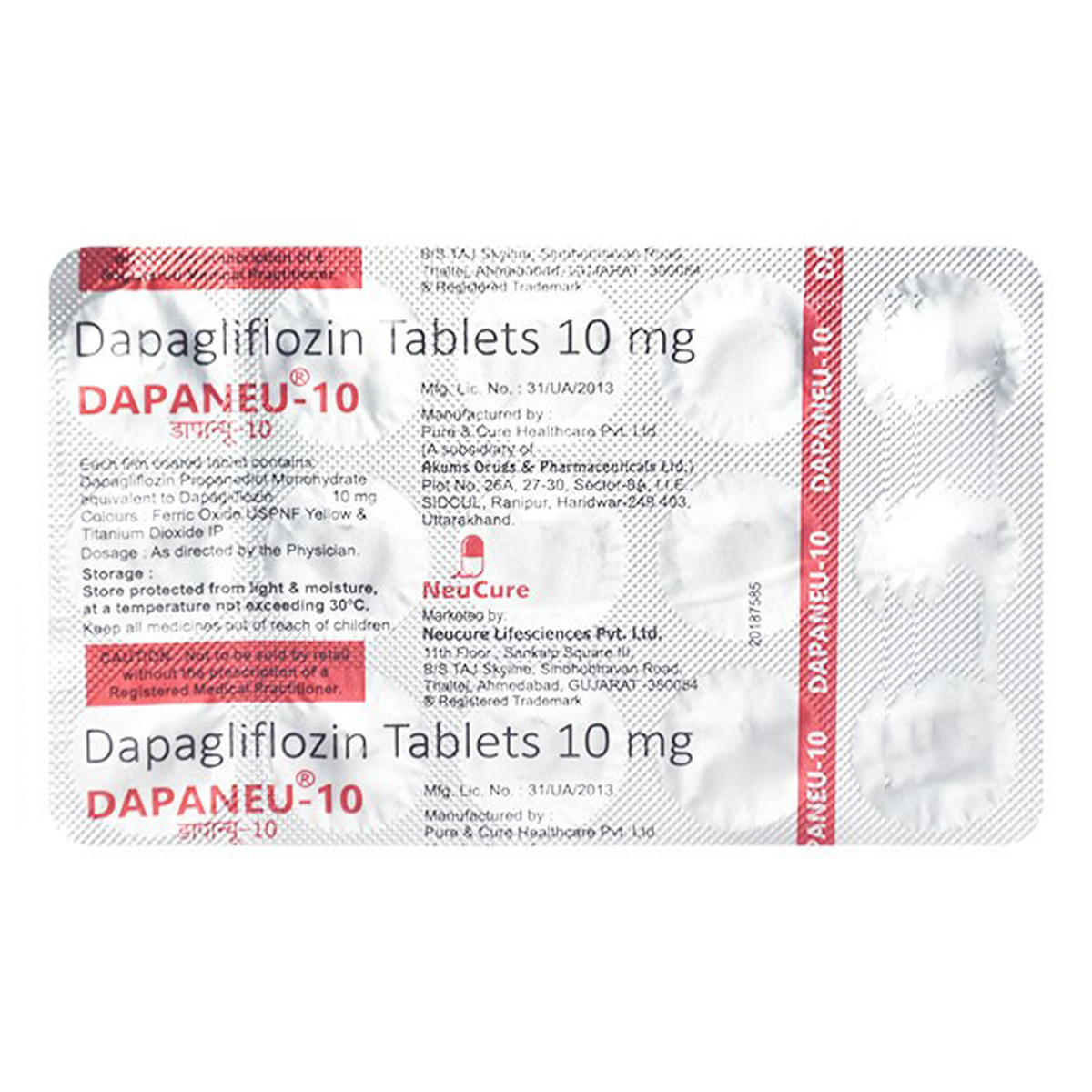 Dapaneu-10 Tablet 15's, Pack of 15 TabletS Dapaneu-10 Tablet 15's, Pack of 15 TabletS