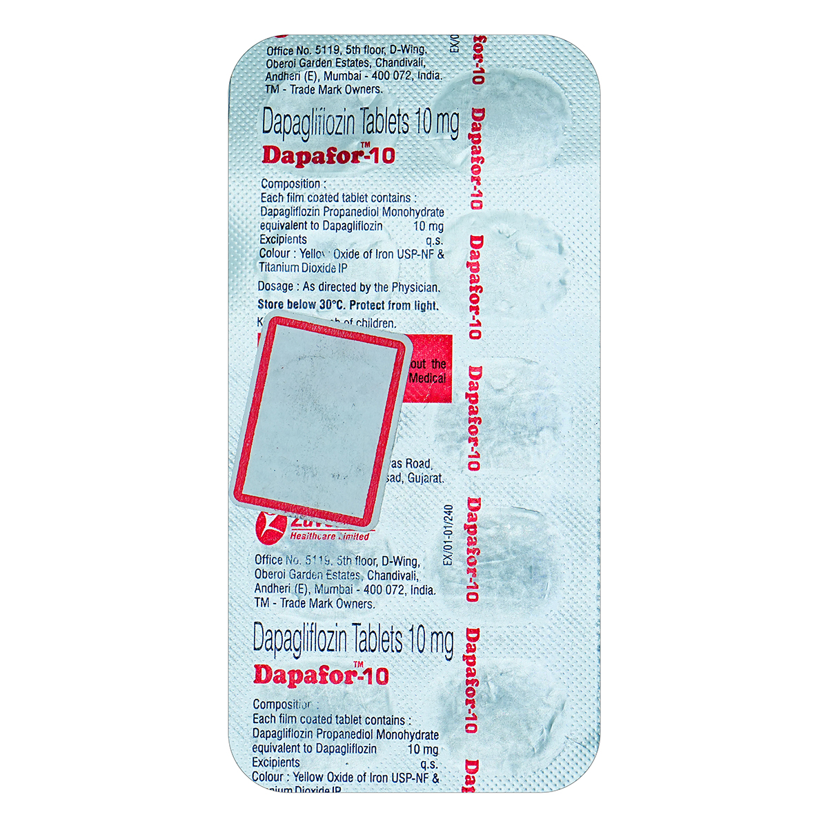 Dapafor-10 Tablet 10's, Pack of 10 TabletS Dapafor-10 Tablet 10's, Pack of 10 TabletS