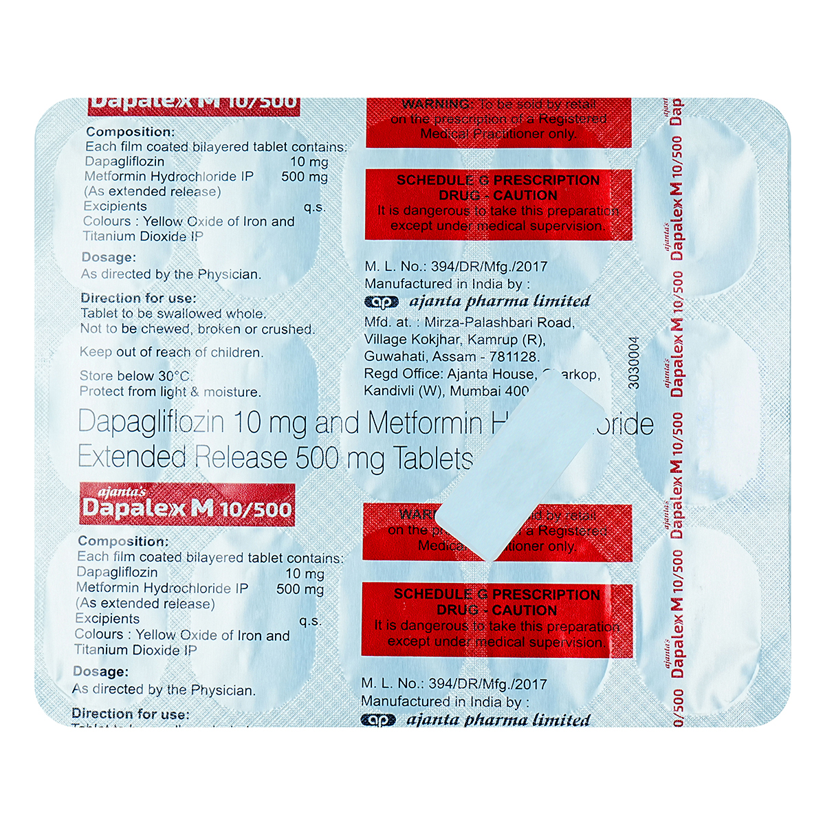 Dapalex M 10/500 Tablet 15's, Pack of 15 TabletS Dapalex M 10/500 Tablet 15's, Pack of 15 TabletS